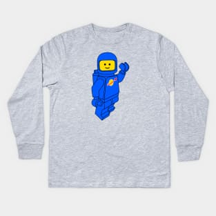 Spaceman! (Blue) Kids Long Sleeve T-Shirt